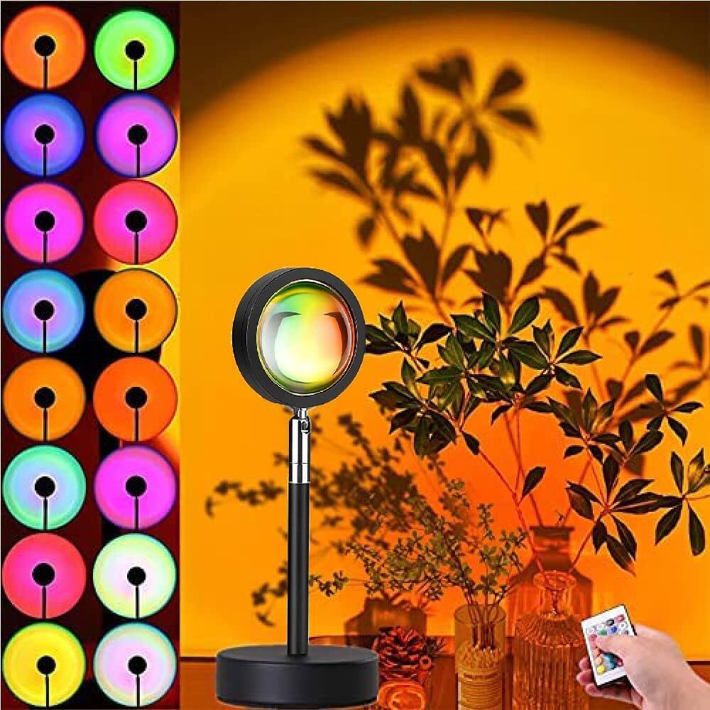 7e7dc448eadbe789c59dfce2f943aeb8 LED Sunset Lamp Colorful Projection Light USB Astronaut Sunset Lamp 360° Rotating Indoor Atmosphere Light Touch Camera Fill Lamp - Image 1